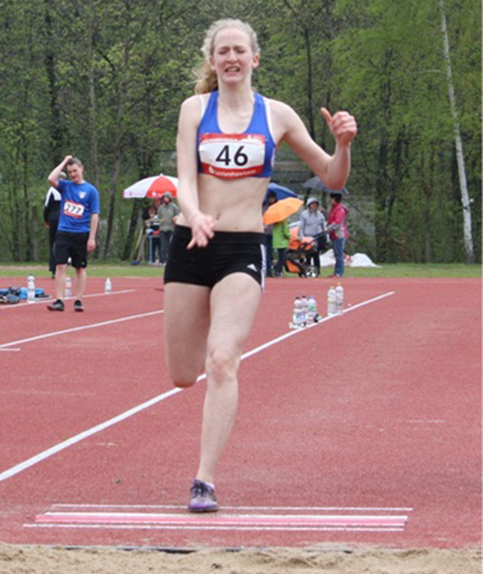 Svenja Kolbe gewann den Weitsprung der Altersklasse 14 mit 4,68 m