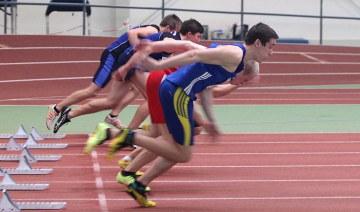 Tim Schäper (vorn) zählt zu den schnellsten Sprintern im Land. In Halle erkämpfte er sich über 200m den Landesmeistertitel.